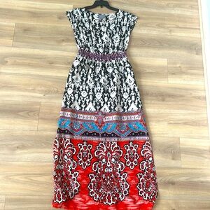 Anthropologie 100% silk printed maxi dress